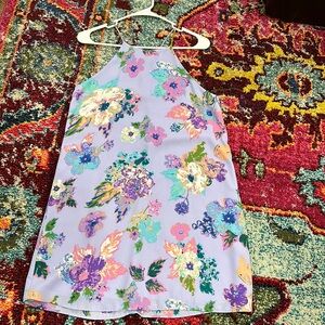 Lavender floral print dress